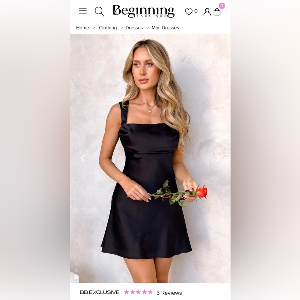 Beginning Boutique black satin dress
